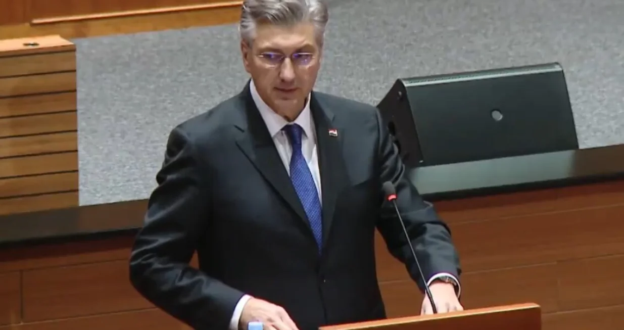 Andrej Plenković obraćanje u saboru/Screenshot X