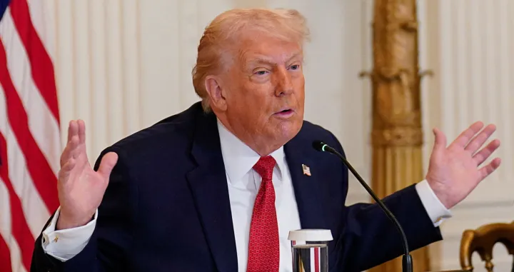 U.S. President Donald Trump participates in a roundtable on rural health, at the White House in Washington, D.C., U.S., January 16, 2026. REUTERS/Nathan Howard/Nathan Howard