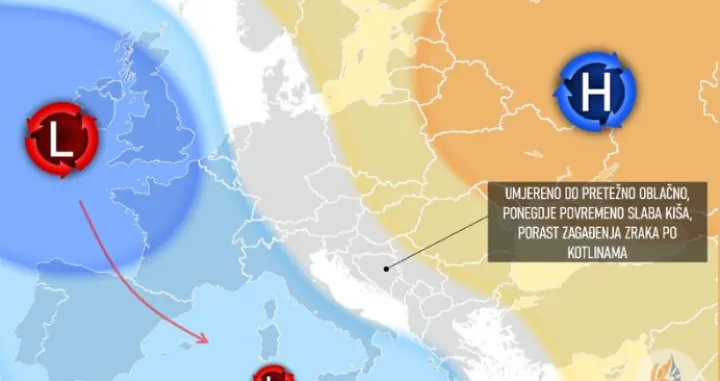 BH Meteo, vremenska prognoza, početka decembra/Bh Meteo