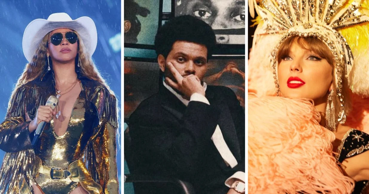 Beyonce, The Weeknd, Taylor Swift//