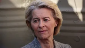 European Commission President Ursula von der Leyen looks on during a tour along the UN-controlled buffer zone in Nicosia, Cyprus, January 15, 2026. REUTERS/Yiannis Kourtoglou/Yiannis Kourtoglou
