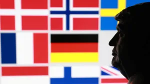 A 3D-printed miniature model of U.S. President Donald Trump and flags of eight European countries potentially facing U.S. tariffs after Trump said he may put a tariff on countries that do not support his plan for the United States to control Greenland, in this illustration taken January 17, 2026. REUTERS/Dado Ruvic/Illustration/Dado Ruvic