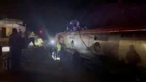 Emergency responders work at the site after a high-speed train derailed and smashed into another oncoming train, near Adamuz, in Cordoba province, Spain, January 18, 2026 in this screengrab taken from a social media video. @ibuprofeno600mg via X/via REUTERS THIS IMAGE HAS BEEN SUPPLIED BY A THIRD PARTY. MANDATORY CREDIT. NO RESALES. NO ARCHIVES. VERIFICATION - Reuters was able to confirm the location by comparing corroborating visuals from the scene and local reports. Train interiors, seats, and exteriors also matched the file images. Reuters was able to confirm the date through several corroborating reports./@ibuprofeno600mg Via X