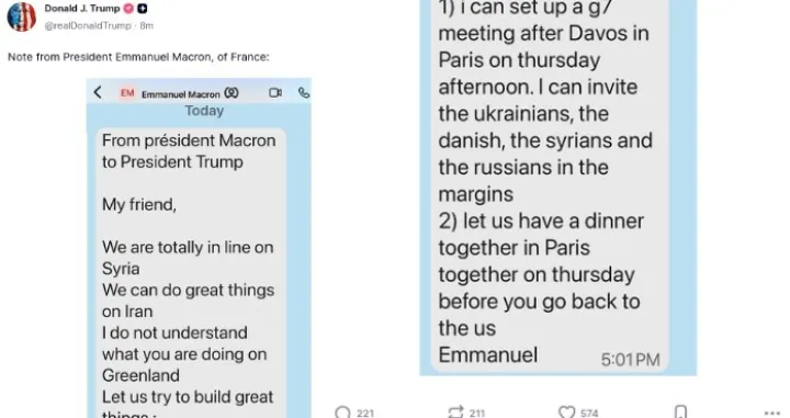 Prepiska Macrona i Trumpa objavljena na mreži Truth Social/Oslobođenje