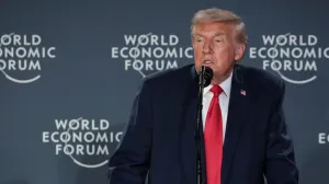 U.S. President Donald Trump speaks during a reception with business leaders, at the 56th annual World Economic Forum (WEF), in Davos, Switzerland, January 21, 2026. REUTERS/Jonathan Ernst/Jonathan Ernst