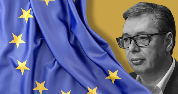 Vizual za kolumnu bo&scaron;ka jak&scaron;ića, Vučić i evropski "olo&scaron;"/Benjamin Krnić