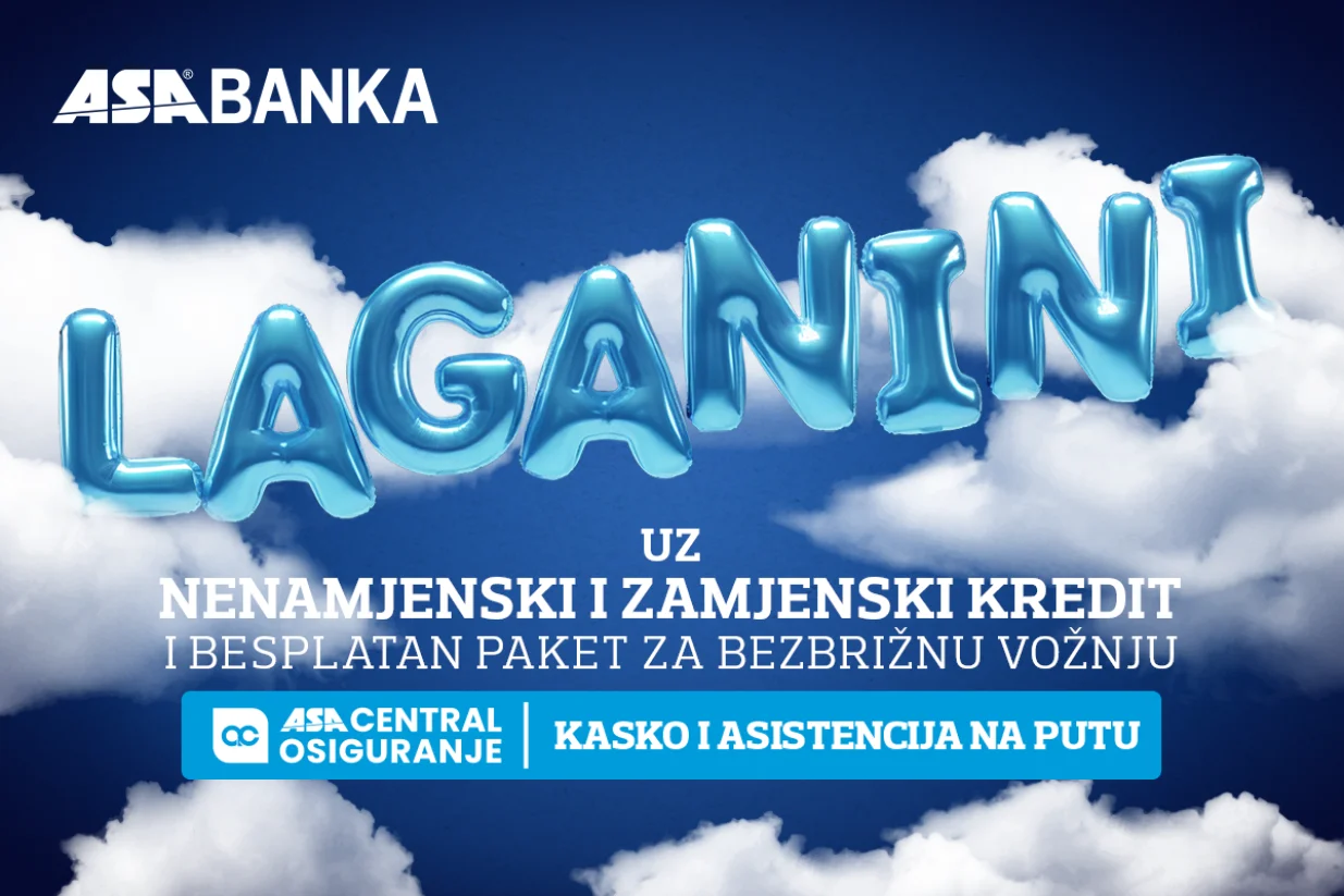 Akcija nenamjenskih i zamjenskih kredita ASA Banke uz paket za bezbrižnu vožnjuKada su finansije laganini, sve je lak&scaron;e/