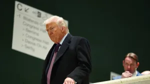  U.S. President Donald Trump walks during the 56th annual World Economic Forum (WEF) meeting in Davos, Switzerland, January 22, 2026. REUTERS/Denis Balibouse/Denis Balibouse
