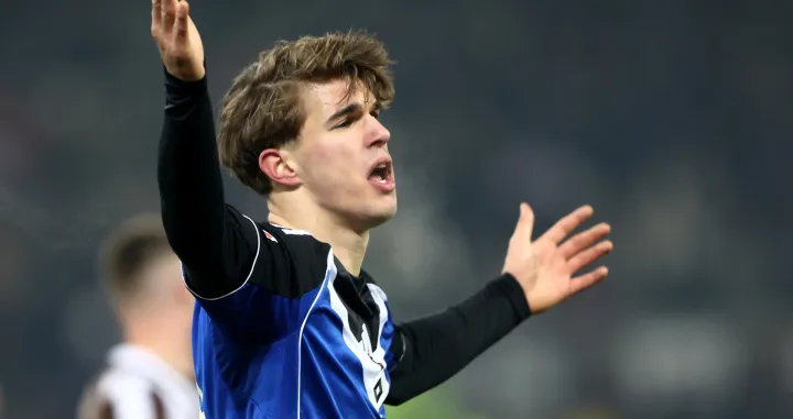 Soccer Football - Bundesliga - St. Pauli v Hamburger SV - Millerntor-Stadion, Hamburg, Germany - January 23, 2026 Hamburg SV's Luka Vuskovic reacts REUTERS/Maryam Majd DFL REGULATIONS PROHIBIT ANY USE OF PHOTOGRAPHS AS IMAGE SEQUENCES AND/OR QUASI-VIDEO./Foto: Maryam Majd