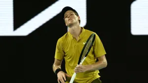 Tennis - Australian Open - Melbourne Park, Melbourne, Australia - January 24, 2026 Italy's Jannik Sinner during his third round match against Eliot Spizzirri of the U.S. REUTERS/Tingshu Wang/Foto: Tingshu Wang