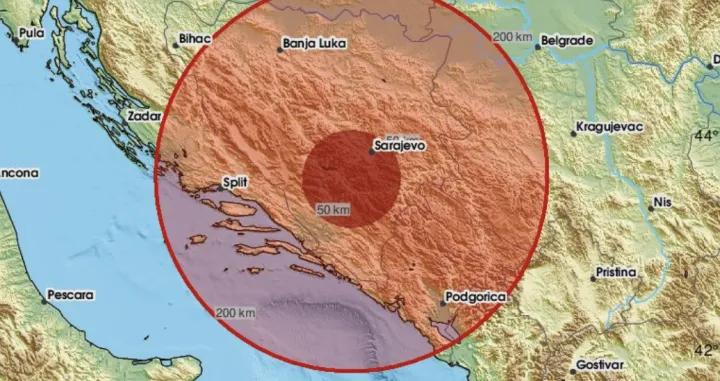 Ako je vjerovati EMSC-u, epicentar je bio blizu Mostara/Emsc