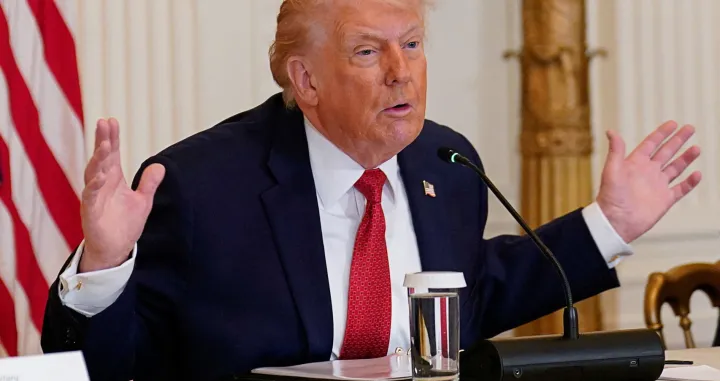 U.S. President Donald Trump participates in a roundtable on rural health, at the White House in Washington, D.C., U.S., January 16, 2026. REUTERS/Nathan Howard/Nathan Howard