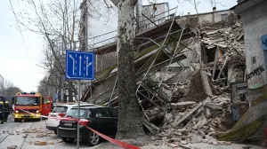Beograd, centar grada, urušila se kuća, nema povrijeđenih, uništeni automobili/Tanjug