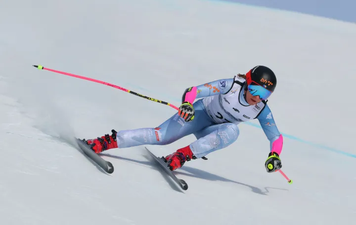 Alpine Skiing - FIS Alpine Ski World Cup - Women's Super G - Crans-Montana, Switzerland - January 31, 2026 Bosnia and Herzegovina's Elvedina Muzaferija in action during her run REUTERS/Denis Balibouse/Foto: Denis Balibouse