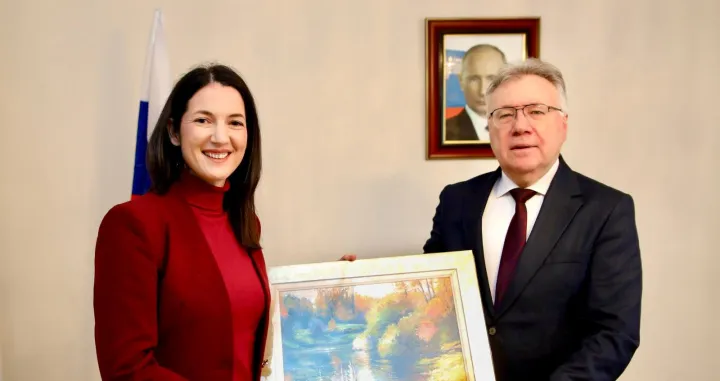 Jelena Trivić i Igor Kalabuhov, posjeta/Narodni Front