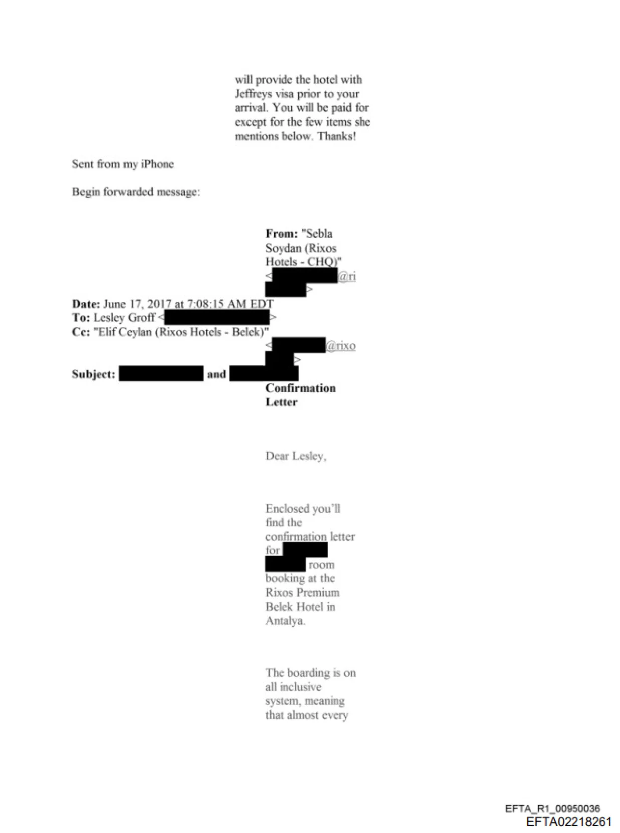 Email prepiska Epsteina i Sulayema/Doj