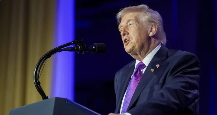 U.S. President Donald Trump speaks during the National Prayer Breakfast in Washington, D.C., U.S., February 5, 2026. REUTERS/Al Drago/Al Drago