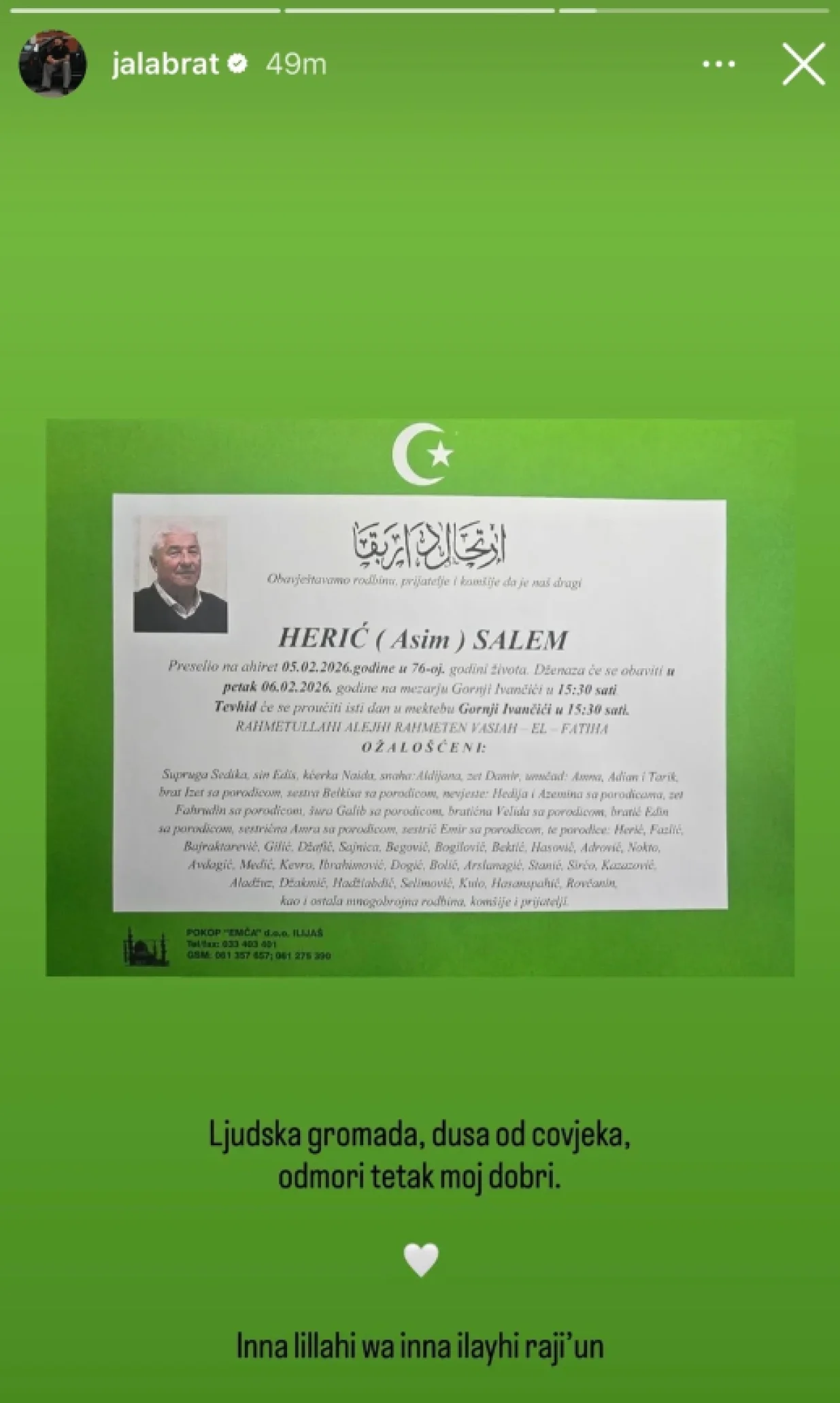 Smrtovnica, tetak, Jala Brat/