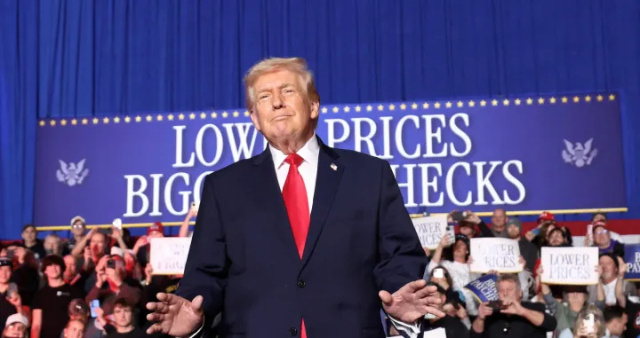 FILE PHOTO: U.S. President Donald Trump gestures on the day he delivers a speech on energy and the economy, in Clive, Iowa, U.S., January 27, 2026. REUTERS/Kevin Lamarque/File Photo/Kevin Lamarque