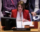 FILE PHOTO: Norway's Ambassador to the United Nations Mona Juul addresses the United Nations Security Council at the United Nations Headquarters in Manhattan, New York City, New York, U.S., April 5, 2022. REUTERS/Andrew Kelly/File Photo/Andrew Kelly