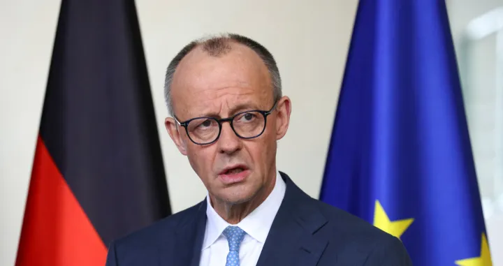 German Chancellor Friedrich Merz speaks after receiving the 2026 Research and Innovation report by the Commission of Experts for Research and Innovation (EFI), in Berlin, Germany, February 11, 2026. REUTERS/Christian Mang/Christian Mang