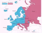 Mapa Evrope kada je riječ o padu i porastu stanovni&scaron;tva/