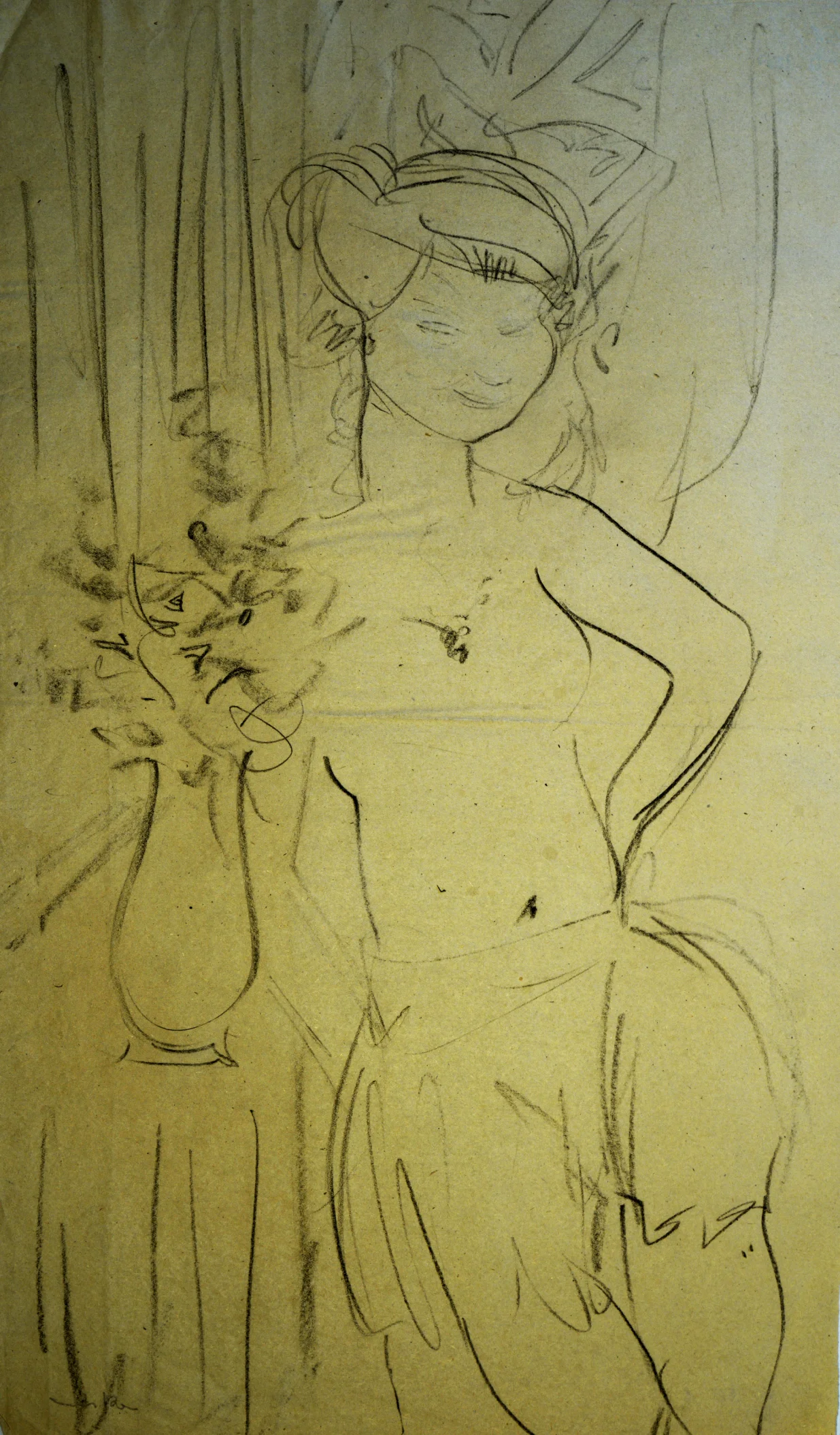 Ženska figura, ugljen/        