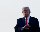 U.S. President Donald Trump gestures as he arrives at Palm Beach International Airport in West Palm Beach, Florida, U.S., February 13, 2026. REUTERS/Elizabeth Frantz/Elizabeth Frantz
