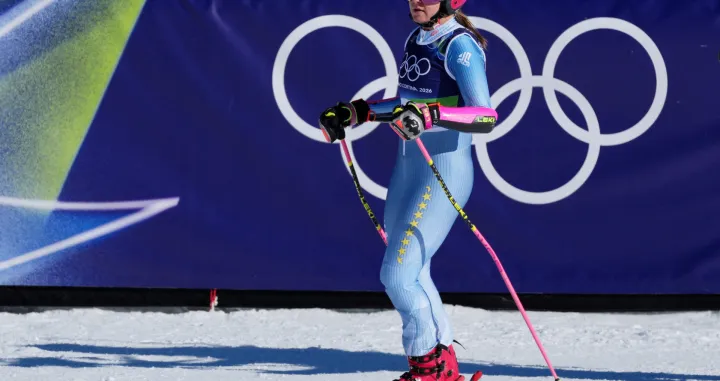 Milano Cortina 2026 Olympics - Alpine Skiing - Women's Giant Slalom Run 2 - Tofane Alpine Skiing Centre, Belluno, Italy - February 15, 2026. Elvedina Muzaferija of Bosnia and Herzegovina reacts after her second run of the Women's Giant Slalom REUTERS/Aleksandra Szmigiel/Foto: Aleksandra Szmigiel