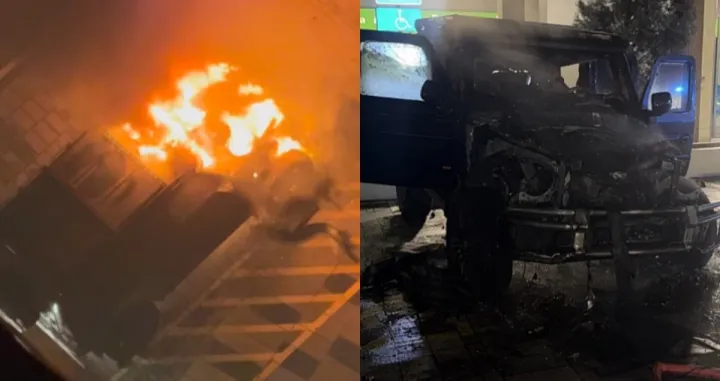 Zapaljeni automobil Bake Praseta/Screenshot