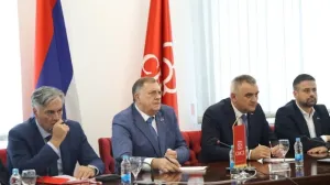 Siniša Karan, Milorad Dodik, Savo Minić, Srđan Amidžić, vladajuća koalicija, sastanak, RS/Rtrs