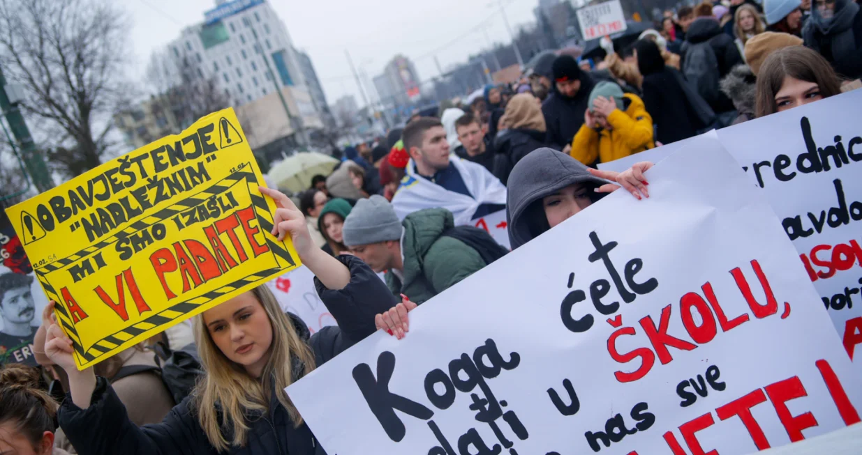 Protest zbog tramvajske nesreće kod Zemaljskog muzeja/Damir Deljo