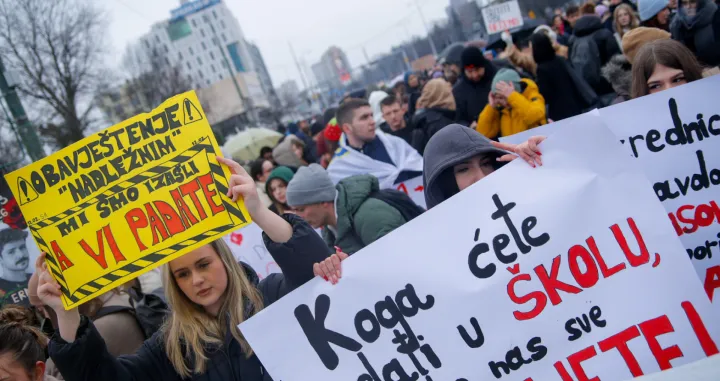 Protest zbog tramvajske nesreće kod Zemaljskog muzeja/Damir Deljo