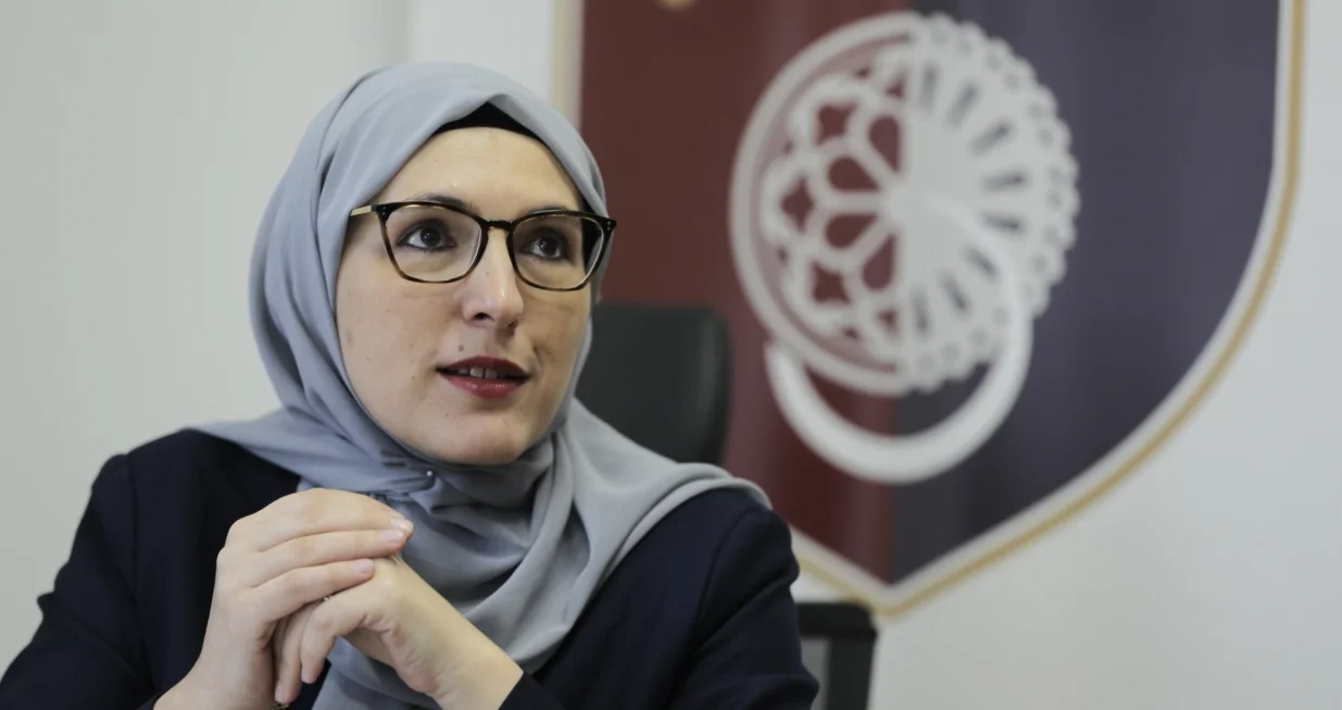 Sarajevo, BiH - 13. januar 2021:Ministrica pred&scaron;kolskog, osnovnog i srednjeg obrazovanja u Kantonu Sarajevo Naida Hota-Muminović smatra da ćemo sve manjkavosti u znanju koje su nastale kao posljedice izvođenja nastave u online okruženju, morati popravljati u nekim novim okolnostima kada se situacija stabilizira. (Samır Jordamovıc - Anadolu Agency)/Samır Jordamovıc