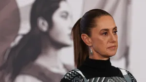 Mexican President Claudia Sheinbaum attends a press conference at the National Palace in Mexico City, Mexico January 27, 2026. REUTERS/Henry Romero/Henry Romero