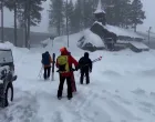 A rescue team departs to the site of an avalanche in a backcountry slope of California's Sierra Nevada mountains, where a group of skiers were stranded, in Nevada County, California, U.S. February 17, 2026, in this still image from a video. Nevada County Sheriff's Office/Handout via REUTERS THIS IMAGE HAS BEEN SUPPLIED BY A THIRD PARTY/Nevada County Sheriff's Office