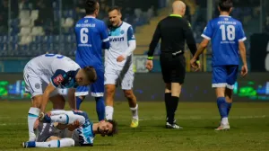 Detalj sa utakmice na Grbavici - FK Željezničar - FK Slavija - Kup utakmica 12.02.2026. (FOTO: Damir Deljo - Oslobođenje)/Foto: 