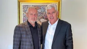 Čović i Thompson u sjedištu HDZ-a u Mostaru/Screenshot