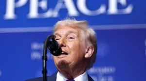 U.S President Donald Trump speaks at the inaugural Board of Peace meeting at the U.S. Institute of Peace in Washington, D.C., U.S., February 19, 2026. REUTERS/Kevin Lamarque  TPX IMAGES OF THE DAY/Kevin Lamarque