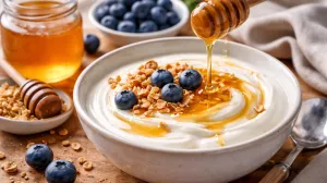 Jogurt s medom i borovnicama/Ilustracija