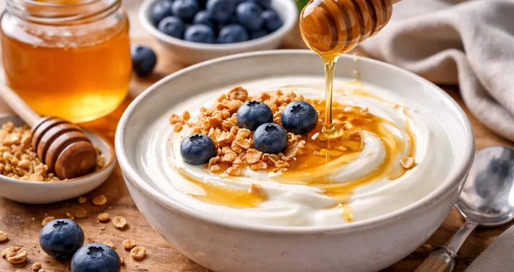 Jogurt s medom i borovnicama/Ilustracija