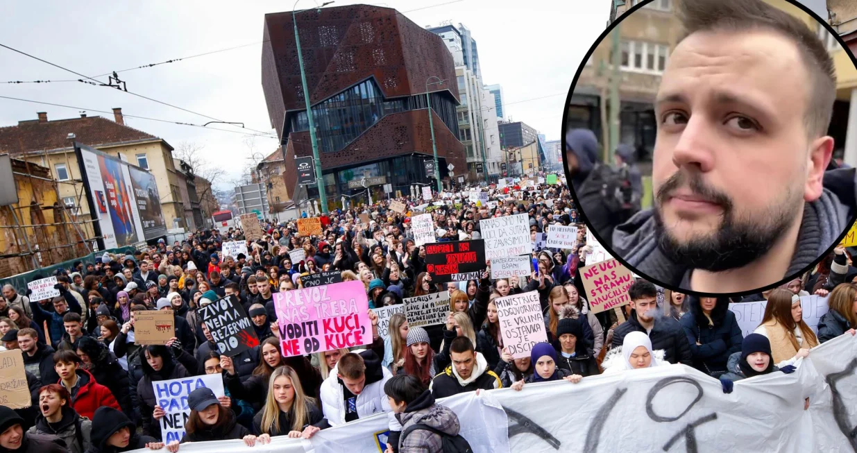 Jedan od učesnika protesta bio je Adnan Hamza iz Sarajeva//