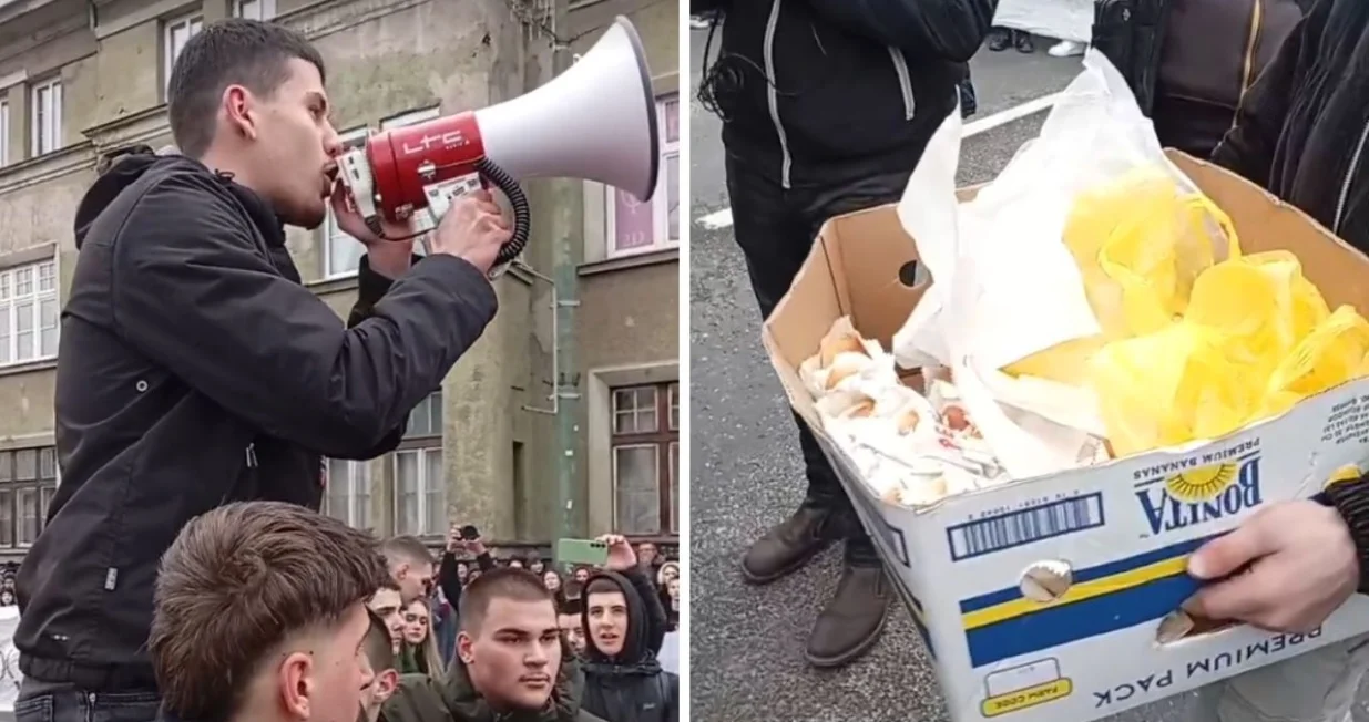 Divan gest na protestu u Sarajevu: nepoznati mu&scaron;karac podijelio kiflice učesnicima protesta//