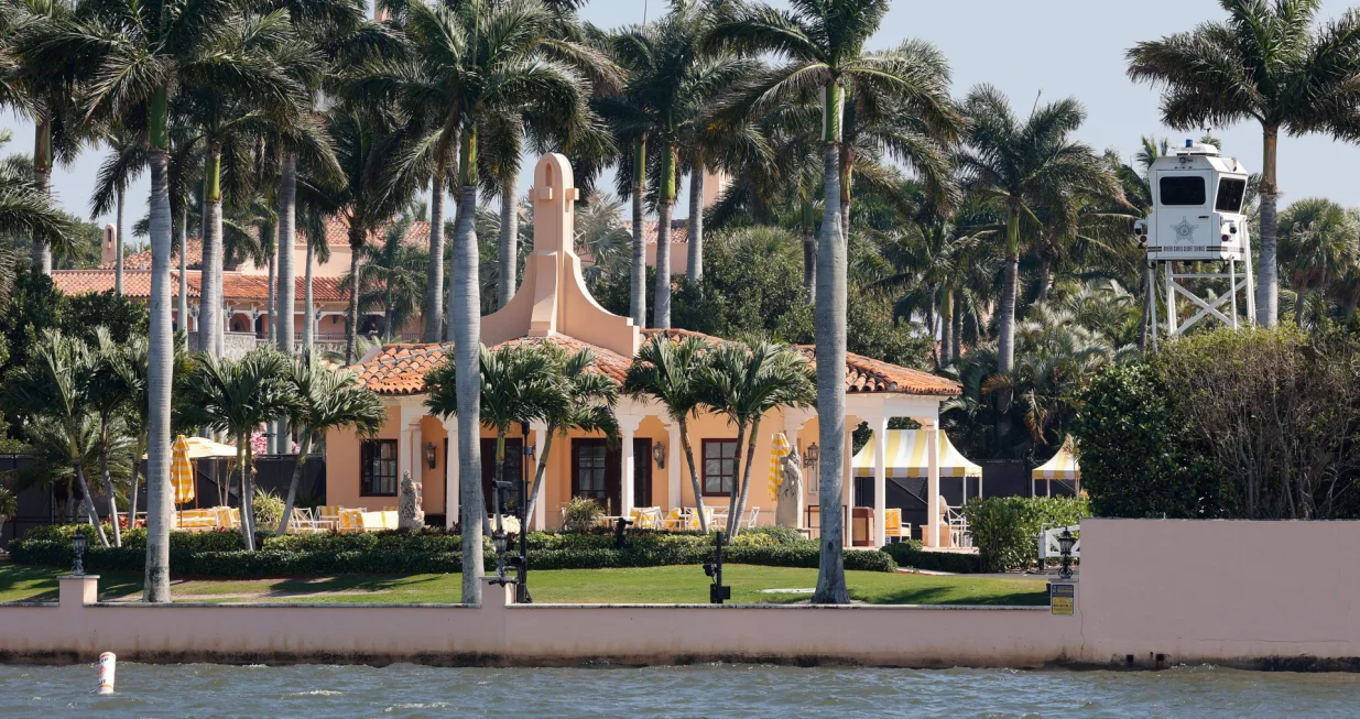 U.S. President Donald Trump's Mar-a-Lago resort, after U.S. Secret Service and local police shot and killed a man armed with a shotgun after he breached a secure perimeter of the Mar-a-Lago resort in Palm Beach, Florida, U.S. February 22, 2026. REUTERS/Marco Bello/Marco Bello