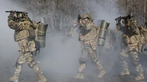 New recruits of the 65th Separate Mechanized Brigade of the Ukrainian Armed Forces attend their first military training near a frontline, amid Russia's attack on Ukraine, in Zaporizhzhia region, Ukraine February 22, 2026. Andriy Andriyenko/Press Service of the 65th Separate Mechanized Brigade of the Ukrainian Armed Forces/Handout via REUTERS ATTENTION EDITORS - THIS IMAGE HAS BEEN SUPPLIED BY A THIRD PARTY/Ukrainian Armed Forces