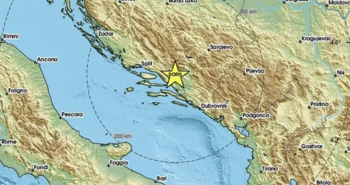 Zemljotres na jugu BiH/Emsc
