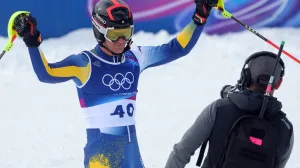 Milano Cortina 2026 Olympics - Alpine Skiing - Men's Slalom Run 2 - Stelvio Ski Centre, Bormio, Italy - February 16, 2026. Marko Sljivic of Bosnia and Herzegovina reacts after his second run in the men's slalom REUTERS/Denis Balibouse/Foto: Denis Balibouse