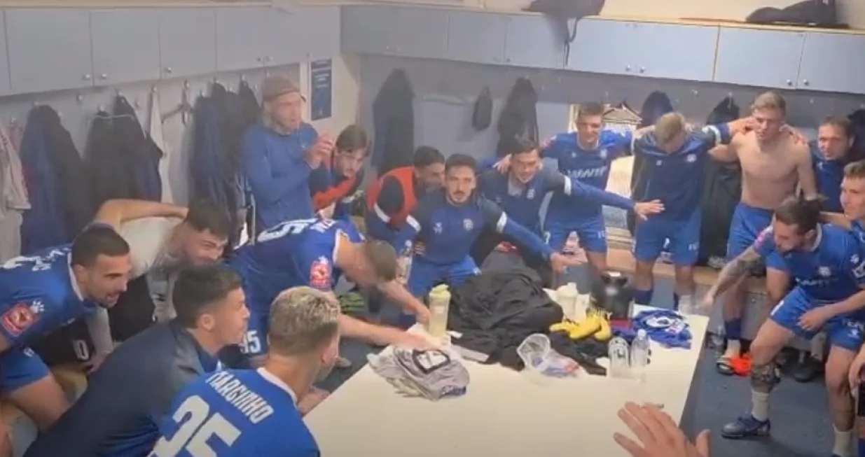 Igrači &Scaron;irokog Brijega slave važnu pobjedu protiv Sloge (FOTO: Screenshot/Facebook)/Foto: 