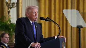 U.S. President Donald Trump speaks during a Medal of Honor ceremony at the White House in Washington, D.C., U.S., March 2, 2026. REUTERS/Ken Cedeno/Ken Cedeno