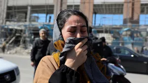 A woman reacts on the street following an Israeli and U.S. strike on a police station, amid the U.S.-Israeli conflict with Iran, in Tehran, Iran, March 3, 2026. Majid Asgaripour/WANA (West Asia News Agency) via REUTERS ATTENTION EDITORS - THIS PICTURE WAS PROVIDED BY A THIRD PARTY  TPX IMAGES OF THE DAY/Majid Asgaripour